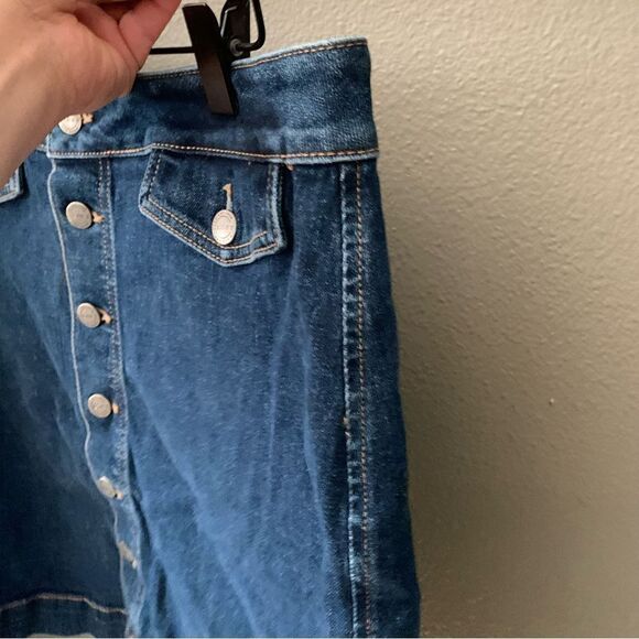 LOFT mini Denim Button Down Stretch Jean Skirt - Picture 6 of 11